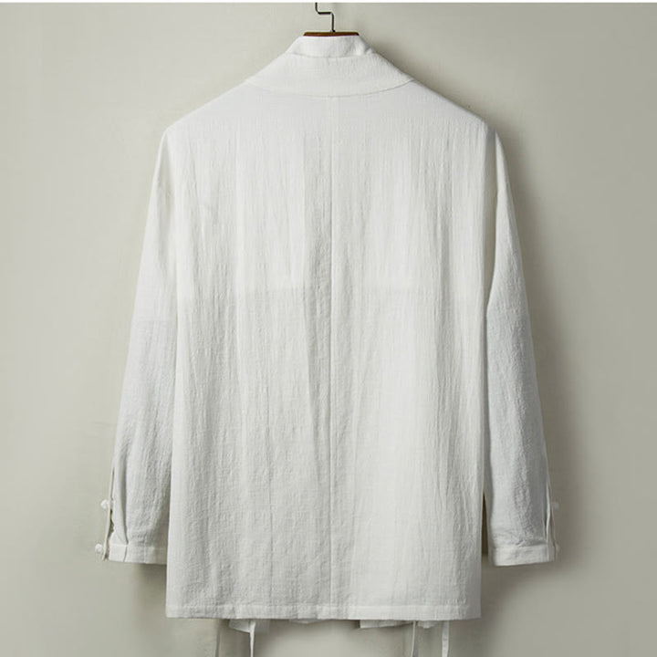 Buddha Stonesの秋の中国漢服コットンリネンメンズジャケット - image 3