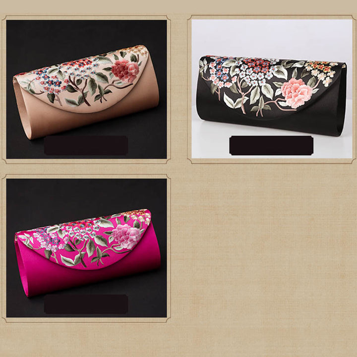 Buddha Stonesと紫陽花の蘇刺繍のウェディングショッピングウォレットハンドバッグクロスボディバッグ