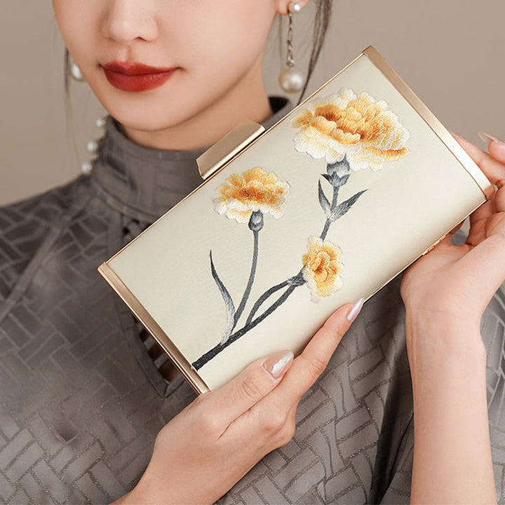 Buddha Stones、カーネーション、牡丹、ベゴニア、蘇刺繍、ウェディング、ショッピングバッグ、ハンドバッグ、クロスボディバッグ