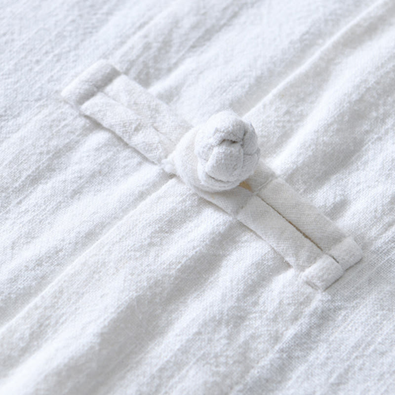 Buddha Stones メンズ コットンリネン素材 中国唐装風 カエルボタン付き ジャケットタイプシャツ ポケットあり - image 11