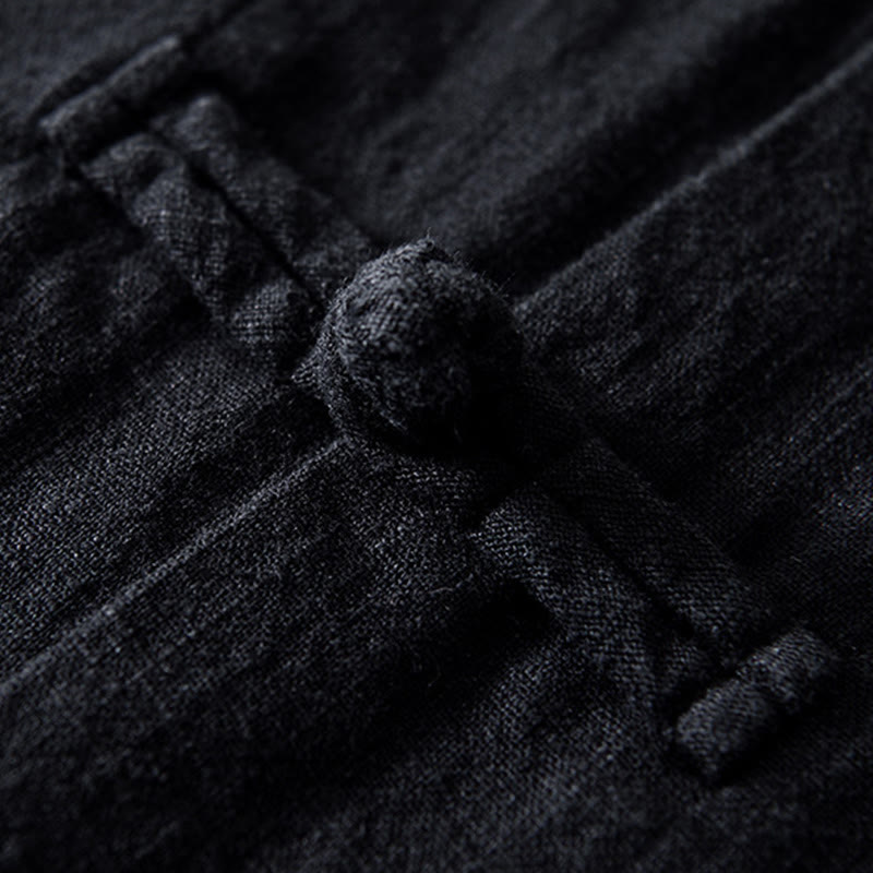 Buddha Stones メンズ コットンリネン素材 中国唐装風 カエルボタン付き ジャケットタイプシャツ ポケットあり - image 19