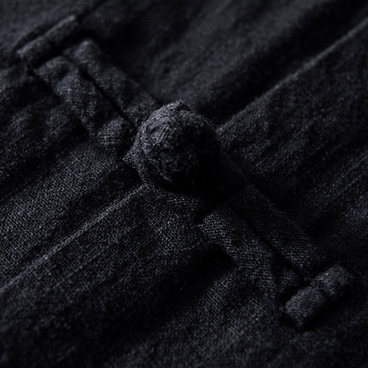 Buddha Stones メンズ コットンリネン素材 中国唐装風 カエルボタン付き ジャケットタイプシャツ ポケットあり - image 19