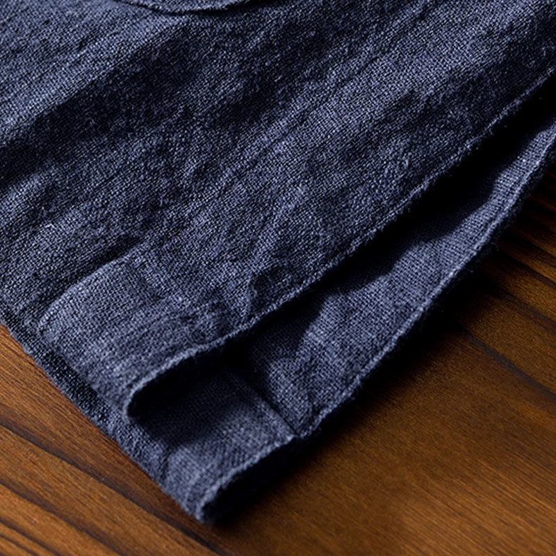 Buddha Stones メンズ コットンリネン素材 中国唐装風 カエルボタン付き ジャケットタイプシャツ ポケットあり - image 32