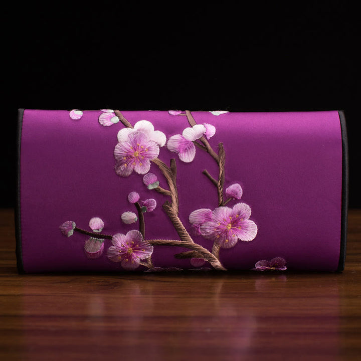 Buddha Stones梅の花 蘇刺繍 旅 ショッピング 長財布 ハンドバッグ