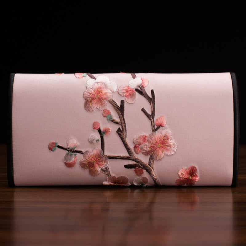 Buddha Stones梅の花 蘇刺繍 旅 ショッピング 長財布 ハンドバッグ