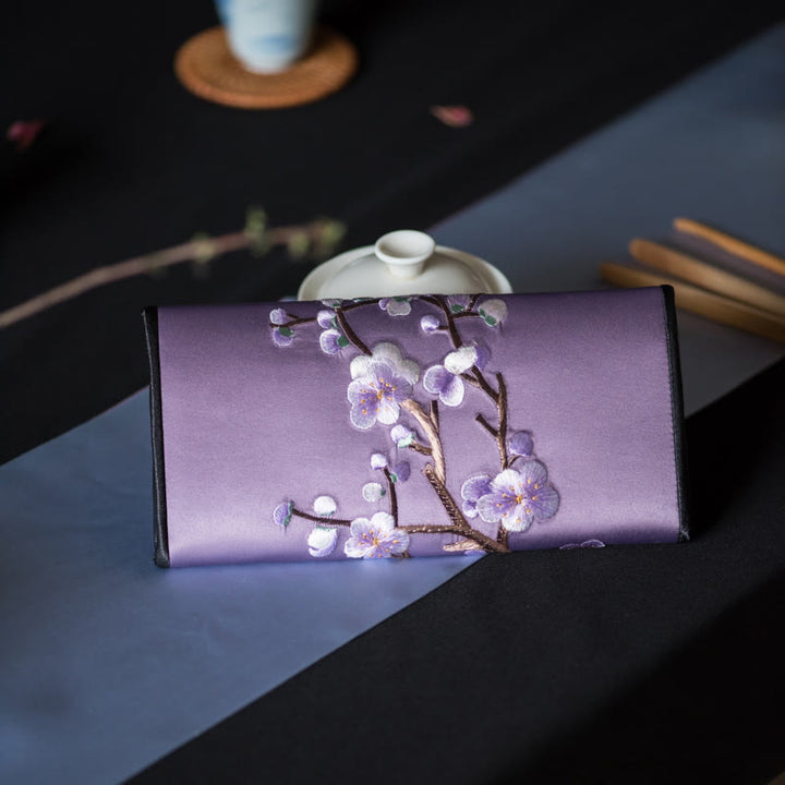 Buddha Stones梅の花 蘇刺繍 旅 ショッピング 長財布 ハンドバッグ