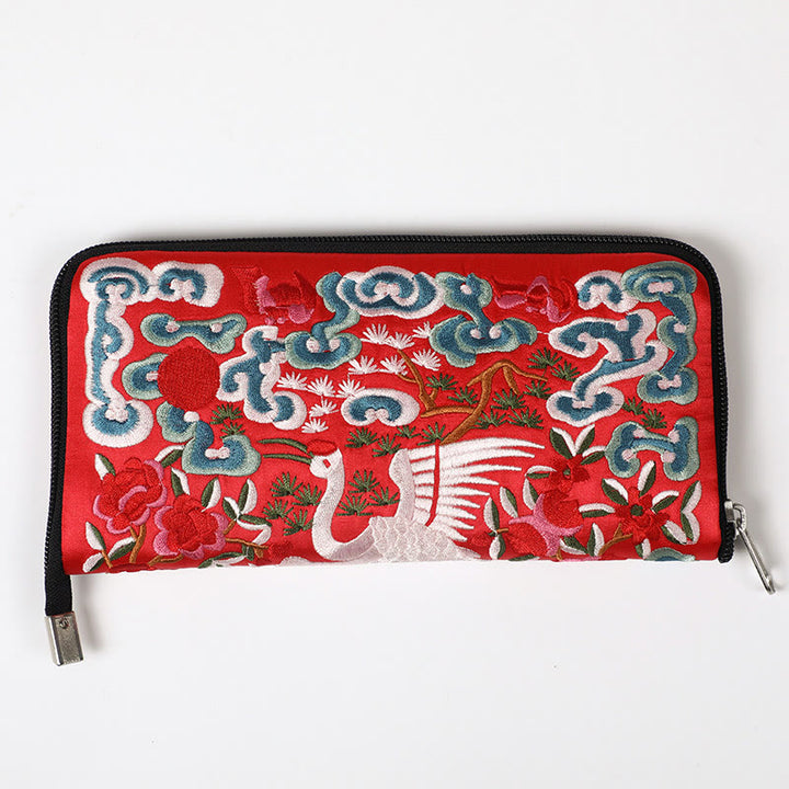 Buddha Stones神話の獣 鳳凰 龍 麒麟 蘇 刺繍 チケットフォルダー 収納 旅行 ショッピングバッグ ハンドバッグ