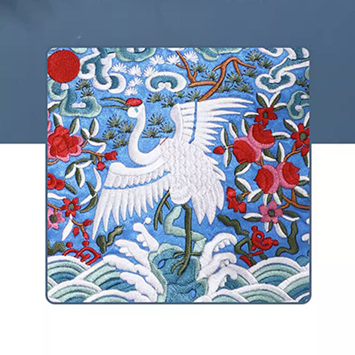 Buddha Stones神話の獣 鳳凰 龍 麒麟 蘇 刺繍 チケットフォルダー 収納 旅行 ショッピングバッグ ハンドバッグ