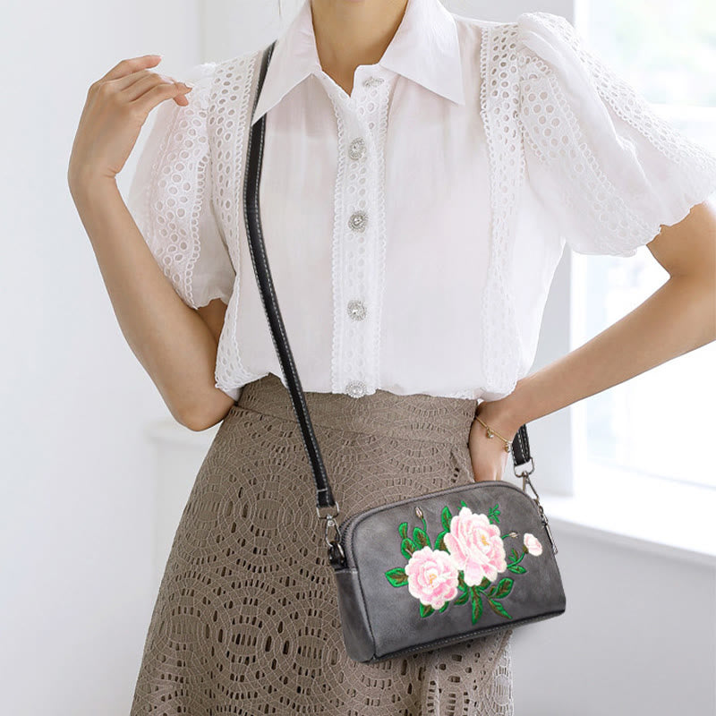 Buddha Stones、牡丹、ザクロの花、蘇刺繍の旅、ショッピングバッグ、ショルダーバッグ、クロスボディバッグ