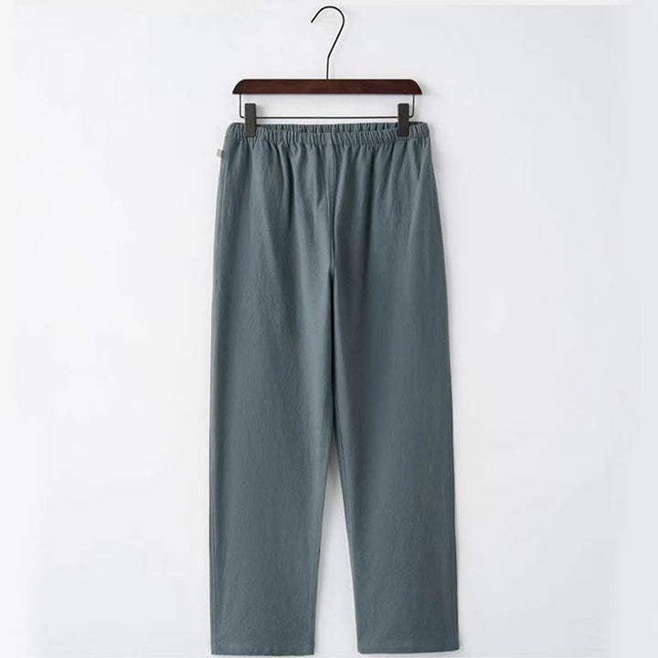 Buddha Stones 2点セット 唐装 伝統 カエルボタン ユニフォーム 長袖 シャツ パンツ メンズ セット - image 9