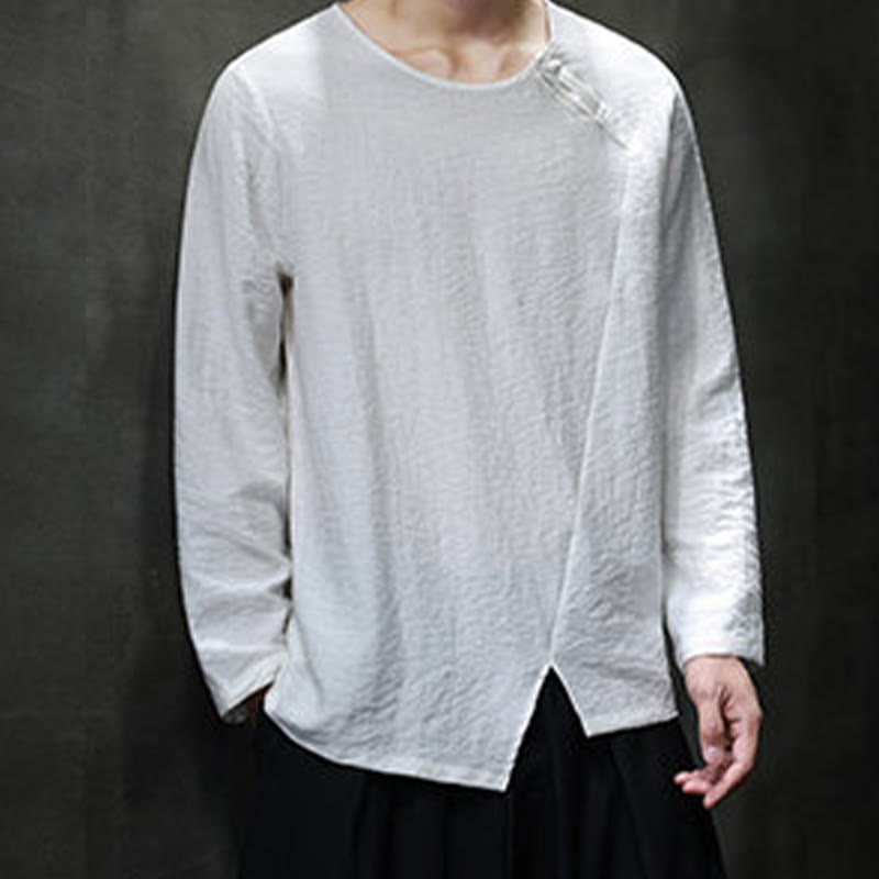 Buddha Stones秋 無地 ラウンドネック 長袖 Tシャツ コットン メンズ 服 - image 14