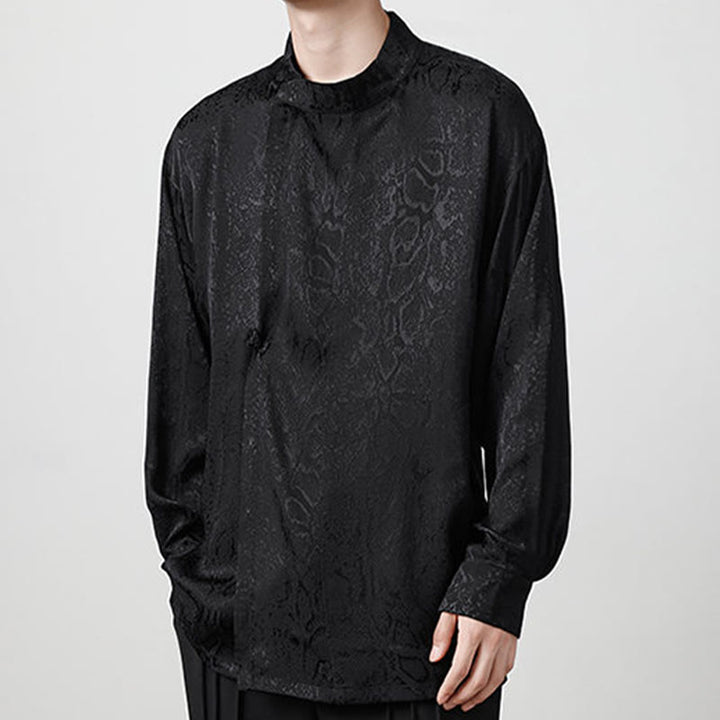 Buddha Stones秋 ジャカード 長袖 フロッグボタンシャツ メンズ 服 - image 14