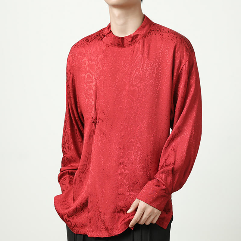 Buddha Stones秋 ジャカード 長袖 フロッグボタンシャツ メンズ 服 - image 20