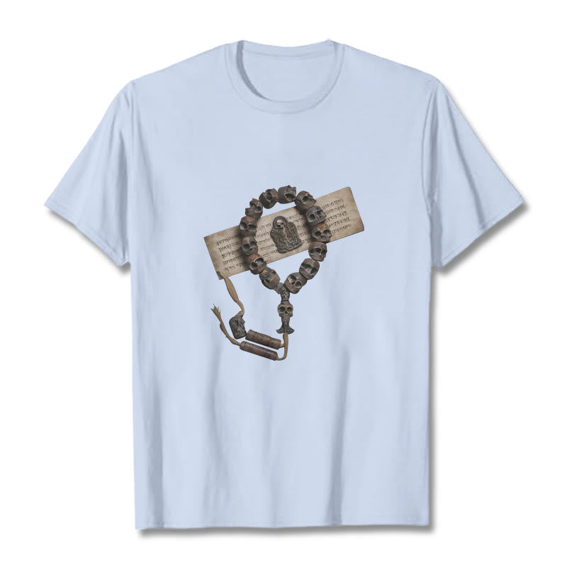 Buddha Stonesチベットの死体の王 森のビーズ柄 Tシャツ - ライトシアン - 2XL - image 13