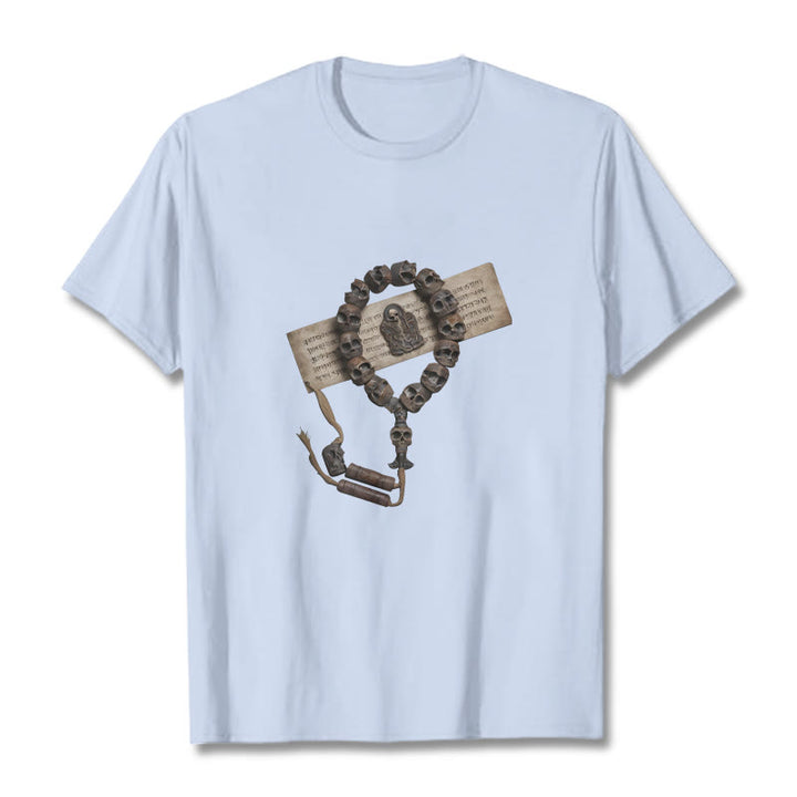 Buddha Stonesチベットの死体の王 森のビーズ柄 Tシャツ - ライトシアン - 2XL - image 13