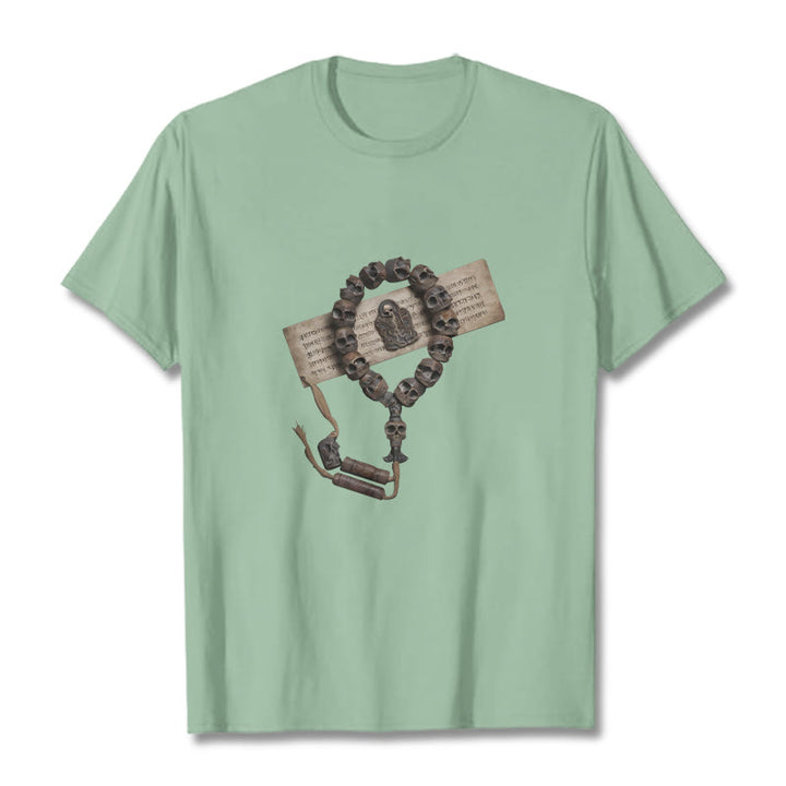 Buddha Stonesチベットの死体の王 森のビーズ柄 Tシャツ - 淡い緑 - 2XL - image 16