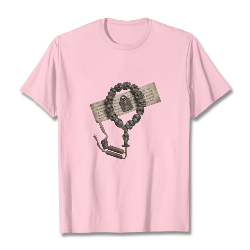 Buddha Stonesチベットの死体の王 森のビーズ柄 Tシャツ - ライトピンク - 2XL - image 14