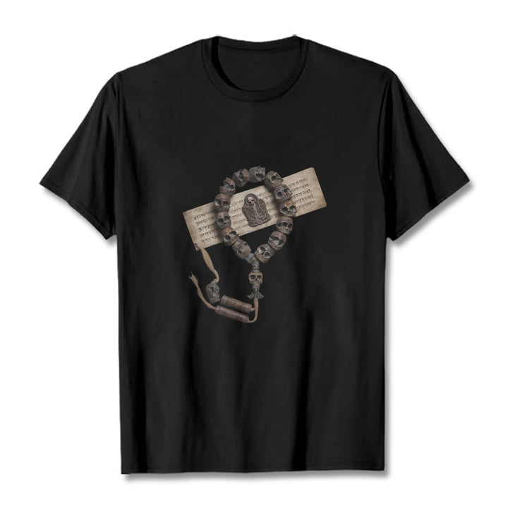 Buddha Stonesチベットの死体の王 森のビーズ柄 Tシャツ - 黒 - 2XL - image 9