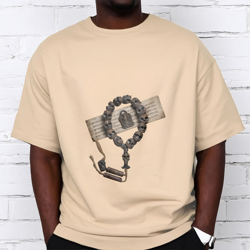 Buddha Stonesチベットの死体の王 森のビーズ柄 Tシャツ - image 21