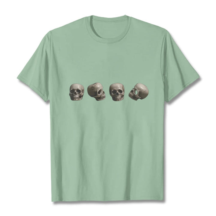 Buddha Stonesチベット 屍の王 森の頭蓋骨柄 Tシャツ - 淡い緑色 - 2XL - image 15