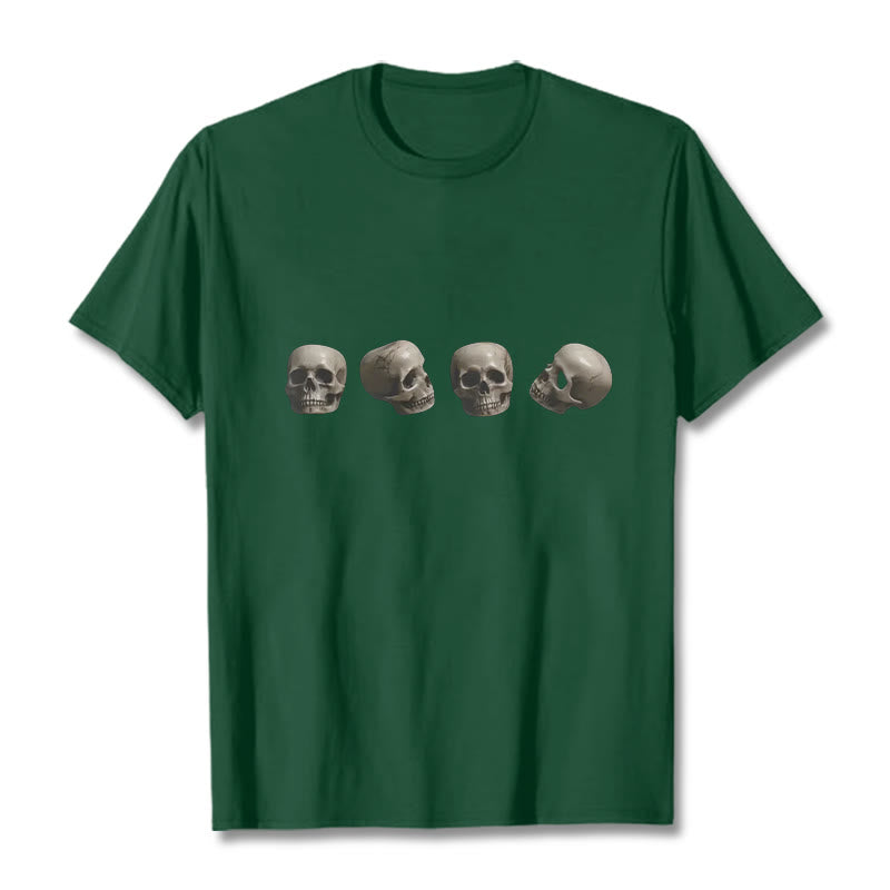 Buddha Stonesチベット 屍の王 森の頭蓋骨柄 Tシャツ - フォレストグリーン - 2XL - image 7