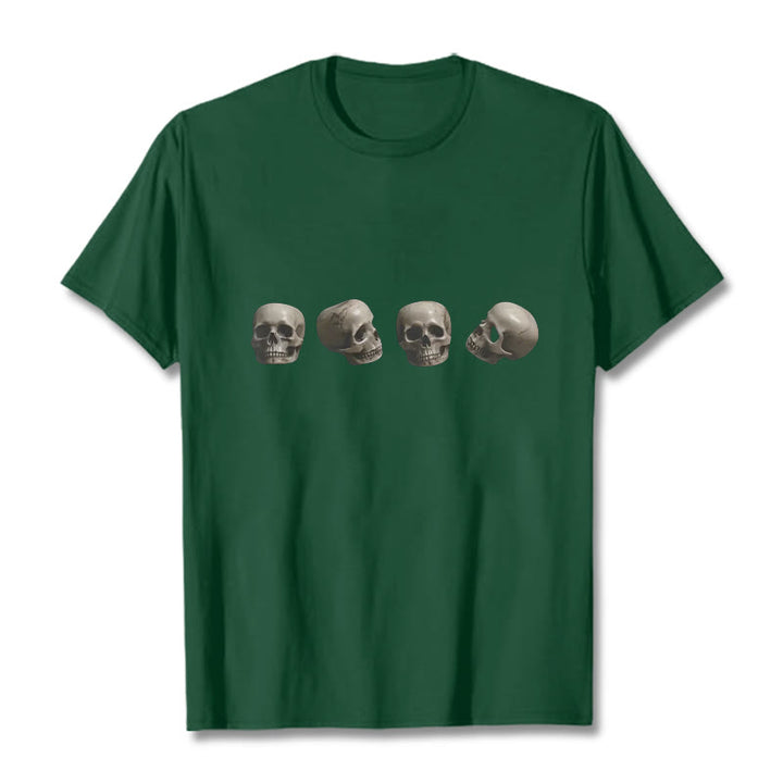 Buddha Stonesチベット 屍の王 森の頭蓋骨柄 Tシャツ - フォレストグリーン - 2XL - image 7