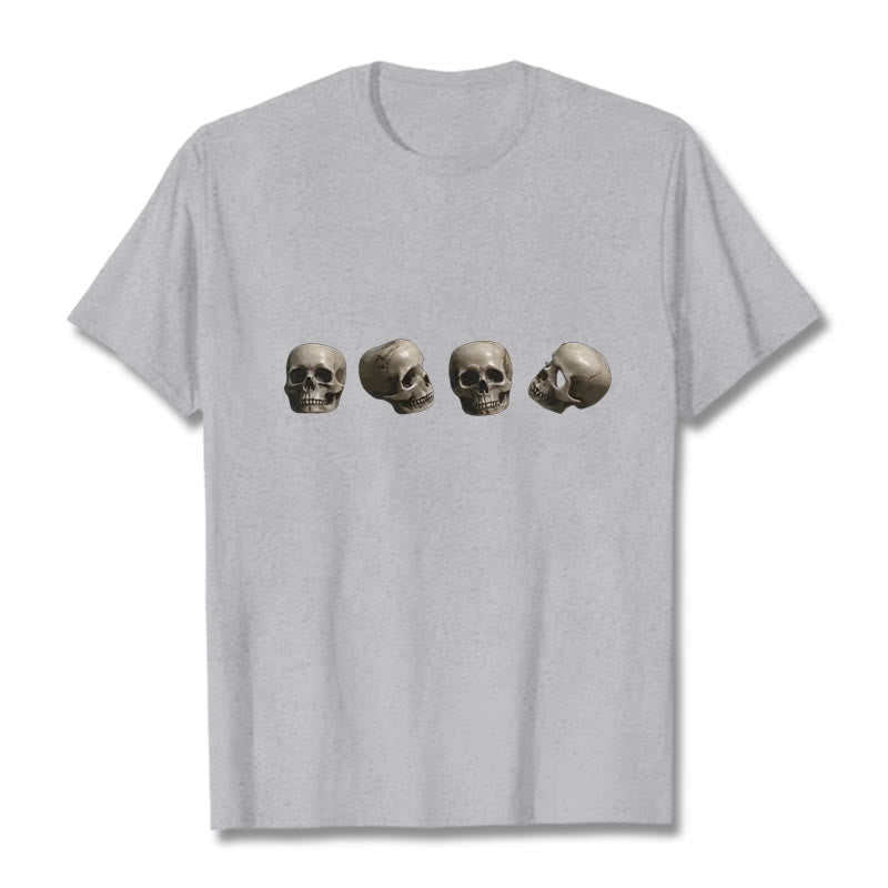 Buddha Stonesチベット 屍の王 森の頭蓋骨柄 Tシャツ - ライトグレー - 2XL - image 21