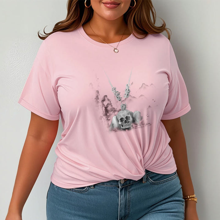 Buddha Stonesチベット 屍の王 森の頭蓋骨 ペンダント 雲 デザイン Tシャツ - image 15