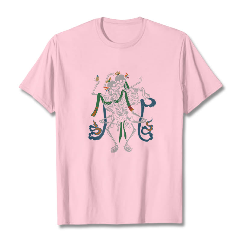 Buddha Stonesチベット 屍の王 森 デザイン Tシャツ - ライトピンク - 2XL - image 13