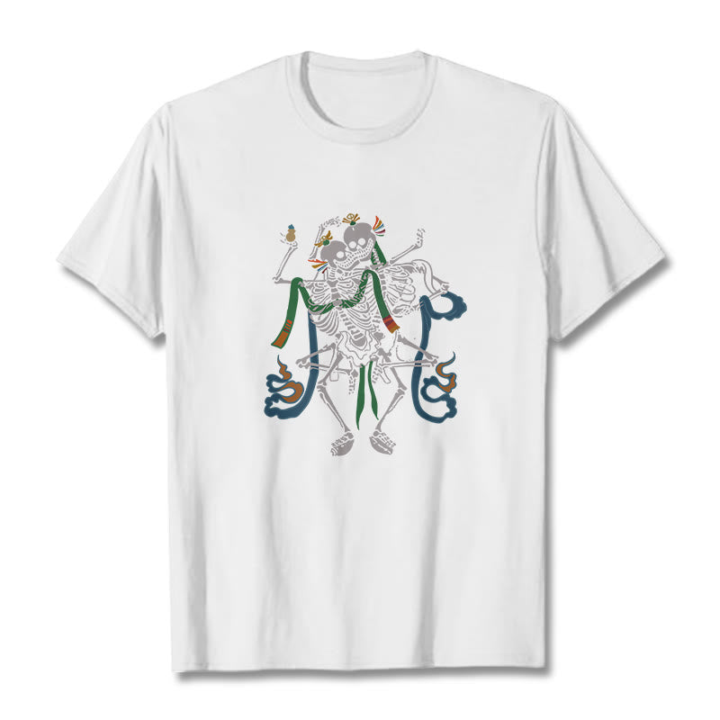 Buddha Stonesチベット 屍の王 森 デザイン Tシャツ - 白 - 2XL - image 8