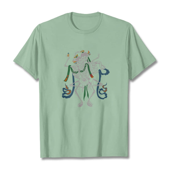 Buddha Stonesチベット 屍の王 森 デザイン Tシャツ - 淡い緑 - 2XL - image 16