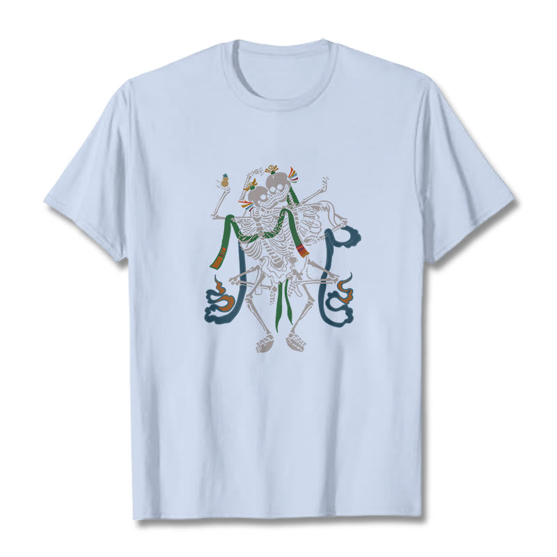 Buddha Stonesチベット 屍の王 森 デザイン Tシャツ - ライトシアン - 2XL - image 12