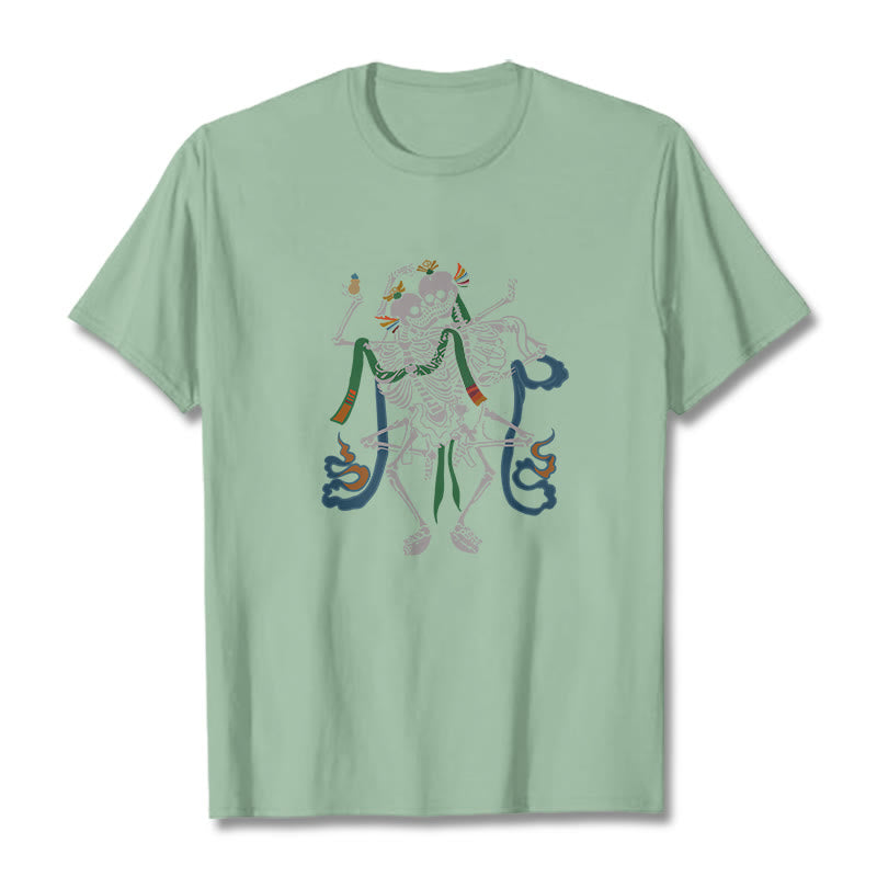 Buddha Stonesチベット 屍の王 森 デザイン Tシャツ - 淡い緑色 - 2XL - image 15