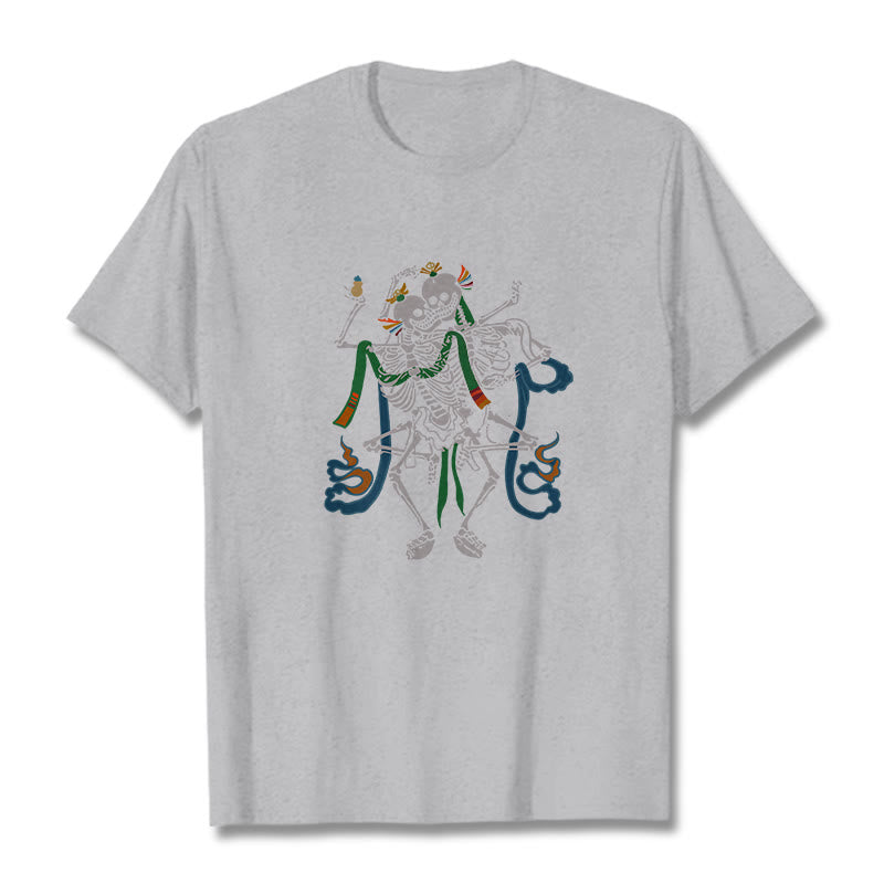 Buddha Stonesチベット 屍の王 森 デザイン Tシャツ - ライトグレー - 2XL - image 21