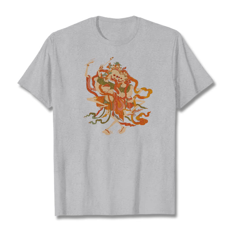 Buddha Stonesチベット カラフル 屍の王 森 柄 Tシャツ - ライトグレー - 2XL - image 21