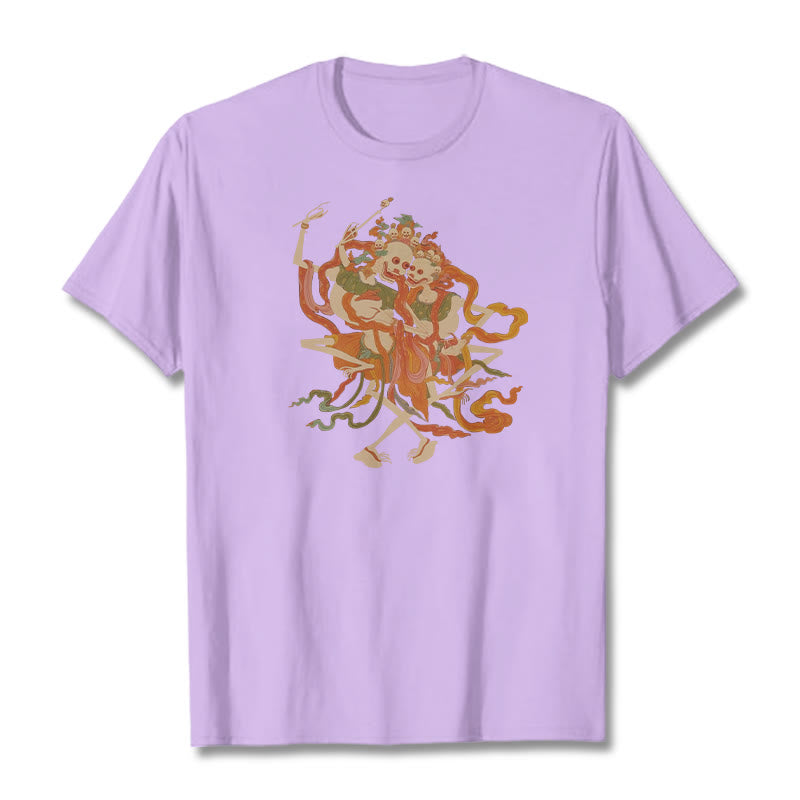 Buddha Stonesチベット カラフル 屍の王 森 柄 Tシャツ - 梅 - 2XL - image 20