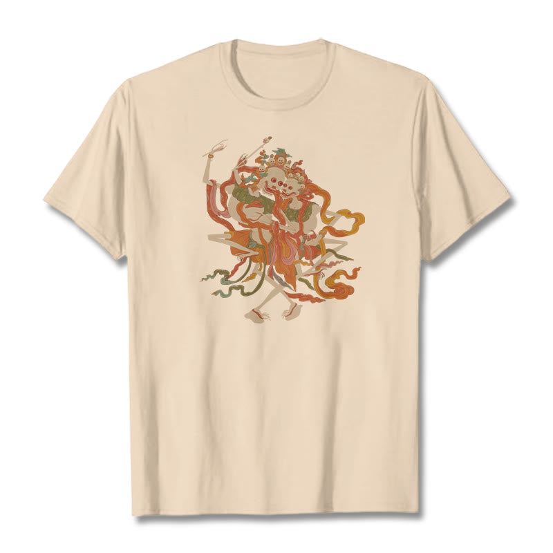 Buddha Stonesチベット カラフル 屍の王 森 柄 Tシャツ - ビスク - 2XL - image 1