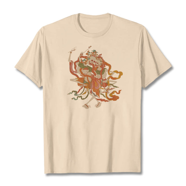 Buddha Stonesチベット カラフル 屍の王 森 柄 Tシャツ - ビスク - 2XL - image 0