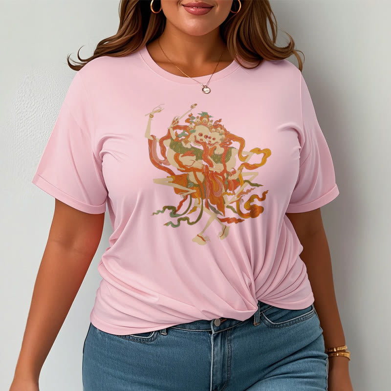 Buddha Stonesチベット カラフル 屍の王 森 柄 Tシャツ - image 17