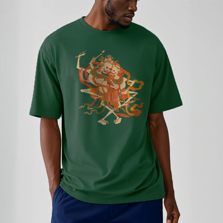 Buddha Stonesチベット カラフル 屍の王 森 柄 Tシャツ - image 14