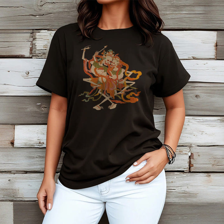 Buddha Stonesチベット カラフル 屍の王 森 柄 Tシャツ - image 8