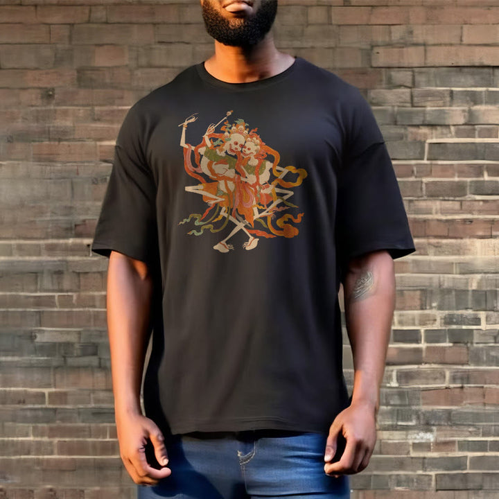 Buddha Stonesチベット カラフル 屍の王 森 柄 Tシャツ - image 8