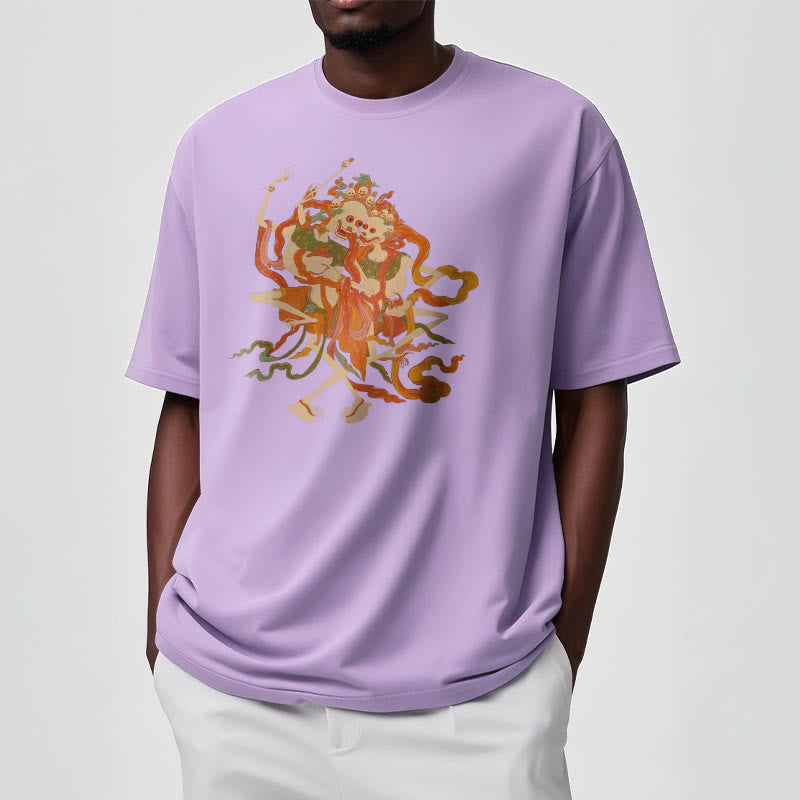 Buddha Stonesチベット カラフル 屍の王 森 柄 Tシャツ - image 20