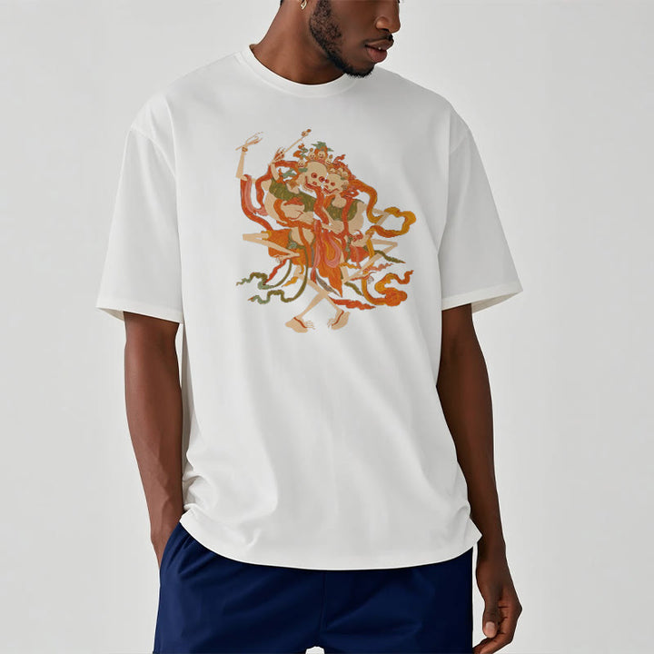 Buddha Stonesチベット カラフル 屍の王 森 柄 Tシャツ - image 11