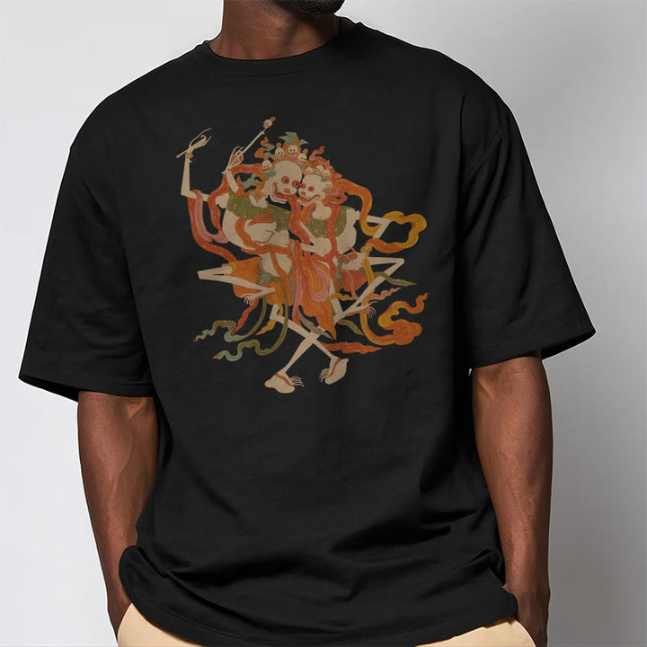 Buddha Stonesチベット カラフル 屍の王 森 柄 Tシャツ - image 6