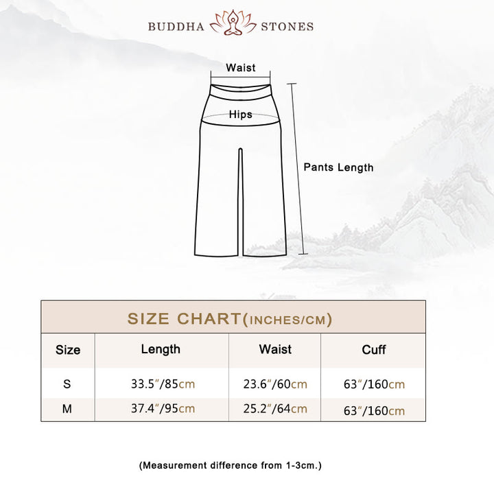Buddha Stonesレディース カジュアル ゆったり コットン リネン ワイドレッグ パンツ ヨガ ダンス用 - image 5