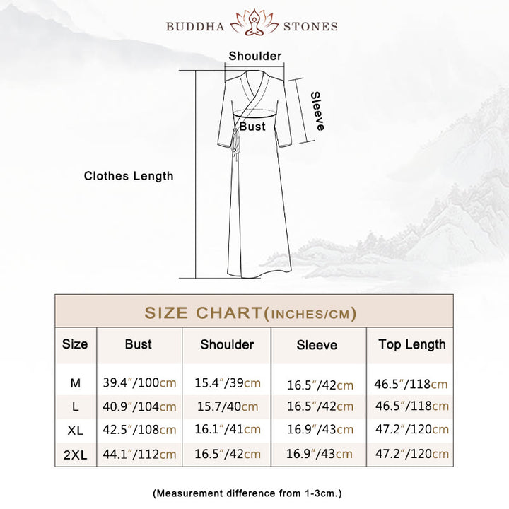 Buddha Stones漢服風ミディドレス ワイドレッグパンツ 瞑想 禅 練習 ヨガ ダンスウェア - image 5