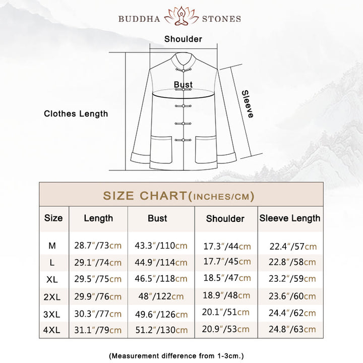 Buddha Stonesカエルボタン 中国唐装シャツ コットンリネン メンズジャケット 衣類 - image 4