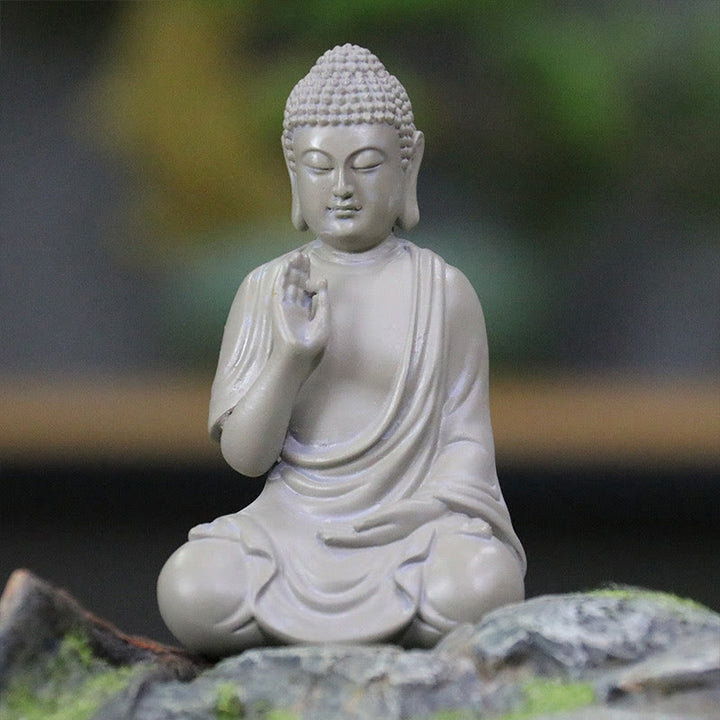 Buddha Stones小さな瞑想の祈り 樹脂製仏像 慈悲の家の机の装飾 - image 13