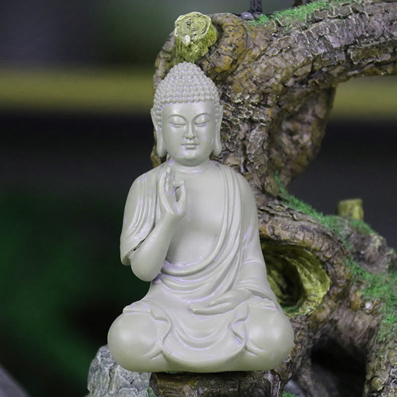 Buddha Stones小さな瞑想の祈り 樹脂製仏像 慈悲の家の机の装飾 - image 10